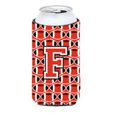 Letter F Football Scarlet And Grey Tall Boy Beverage Insulator Hugger Cj1067-Ftbc