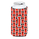 Letter I Football Scarlet And Grey Tall Boy Beverage Insulator Hugger Cj1067-Itbc