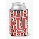 Caroline'S Treasures Cj1067-Ucc Letter U Football Scarlet And Grey Can Or Bottle Hugger, Multicolor