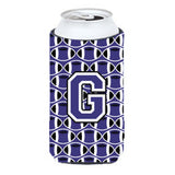 Letter G Football Purple And White Tall Boy Beverage Insulator Hugger Cj1068-Gtbc