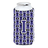 Letter I Football Purple And White Tall Boy Beverage Insulator Hugger Cj1068-Itbc