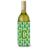Letter C Football Green And Gold Wine Bottle Beverage Insulator Hugger Cj1069-Cliterk