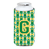 Letter G Football Green And Gold Tall Boy Beverage Insulator Hugger Cj1069-Gtbc