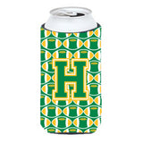 Letter H Football Green And Gold Tall Boy Beverage Insulator Hugger Cj1069-Htbc