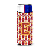 Letter E Football Cardinal And Gold Ultra Beverage Insulators For Slim Cans Cj1070-Emuk