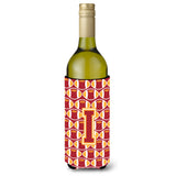 Letter I Football Cardinal And Gold Wine Bottle Beverage Insulator Hugger Cj1070-Iliterk