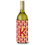 Letter K Football Cardinal And Gold Wine Bottle Beverage Insulator Hugger Cj1070-Kliterk