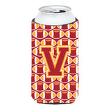 Letter V Football Cardinal And Gold Tall Boy Beverage Insulator Hugger Cj1070-Vtbc