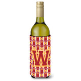 Letter W Football Cardinal And Gold Wine Bottle Beverage Insulator Hugger Cj1070-Wliterk