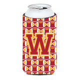 Letter W Football Cardinal And Gold Tall Boy Beverage Insulator Hugger Cj1070-Wtbc