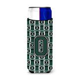 Letter O Football Green And White Ultra Beverage Insulators For Slim Cans Cj1071-Omuk