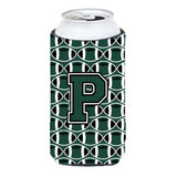 Letter P Football Green And White Tall Boy Beverage Insulator Hugger Cj1071-Ptbc