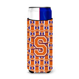 Letter S Football Orange, White And Regalia Ultra Beverage Insulators For Slim Cans Cj1072-Smuk