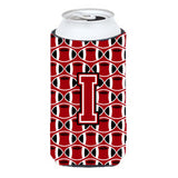 Letter I Football Red, Black And White Tall Boy Beverage Insulator Hugger Cj1073-Itbc