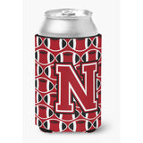 Caroline'S Treasures Cj1073-Ncc Letter N Football Red, Black And White Can Or Bottle Hugger, Multicolor