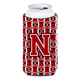 Letter N Football Red, Black And White Tall Boy Beverage Insulator Hugger Cj1073-Ntbc