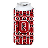 Letter Q Football Red, Black And White Tall Boy Beverage Insulator Hugger Cj1073-Qtbc