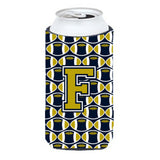 Letter F Football Blue And Gold Tall Boy Beverage Insulator Hugger Cj1074-Ftbc
