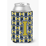 Caroline'S Treasures Cj1074-Icc Letter I Football Blue And Gold Can Or Bottle Hugger, Multicolor