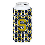Letter S Football Blue And Gold Tall Boy Beverage Insulator Hugger Cj1074-Stbc