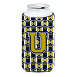 Letter U Football Blue And Gold Tall Boy Beverage Insulator Hugger Cj1074-Utbc
