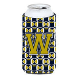 Letter W Football Blue And Gold Tall Boy Beverage Insulator Hugger Cj1074-Wtbc