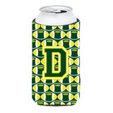 Letter D Football Green And Yellow Tall Boy Beverage Insulator Hugger Cj1075-Dtbc