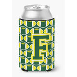 Caroline'S Treasures Cj1075-Fcc Letter F Football Green And Yellow Can Or Bottle Hugger, Multicolor