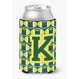 Caroline'S Treasures Cj1075-Kcc Letter K Football Green And Yellow Can Or Bottle Hugger, Multicolor