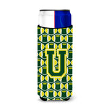 Letter U Football Green And Yellow Ultra Beverage Insulators For Slim Cans Cj1075-Umuk