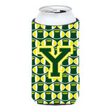 Letter Y Football Green And Yellow Tall Boy Beverage Insulator Hugger Cj1075-Ytbc