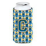 Letter C Football Blue And Gold Tall Boy Beverage Insulator Hugger Cj1077-Ctbc