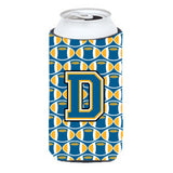 Letter D Football Blue And Gold Tall Boy Beverage Insulator Hugger Cj1077-Dtbc