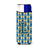 Letter L Football Blue And Gold Ultra Beverage Insulators For Slim Cans Cj1077-Lmuk