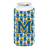 Letter M Football Blue And Gold Tall Boy Beverage Insulator Hugger Cj1077-Mtbc