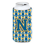 Letter N Football Blue And Gold Tall Boy Beverage Insulator Hugger Cj1077-Ntbc