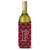 Letter F Football Garnet And Gold Wine Bottle Beverage Insulator Hugger Cj1078-Fliterk