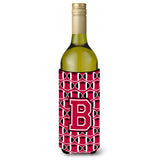 Letter B Football Crimson And White Wine Bottle Beverage Insulator Hugger Cj1079-Bliterk