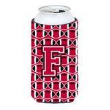 Letter F Football Crimson And White Tall Boy Beverage Insulator Hugger Cj1079-Ftbc