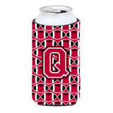 Letter Q Football Crimson And White Tall Boy Beverage Insulator Hugger Cj1079-Qtbc