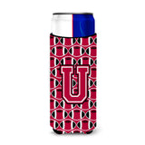 Letter U Football Crimson And White Ultra Beverage Insulators For Slim Cans Cj1079-Umuk