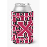 Caroline'S Treasures Cj1079-Xcc Letter X Football Crimson And White Can Or Bottle Hugger, Multicolor