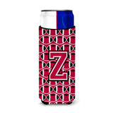 Letter Z Football Crimson And White Ultra Beverage Insulators For Slim Cans Cj1079-Zmuk