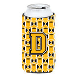 Letter D Football Black, Old Gold And White Tall Boy Beverage Insulator Hugger Cj1080-Dtbc