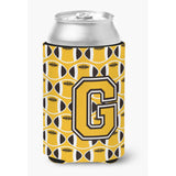 Caroline'S Treasures Cj1080-Gcc Letter G Football Black, Old Gold And White Can Or Bottle Hugger, Multicolor