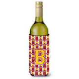 Letter B Football Maroon And Gold Wine Bottle Beverage Insulator Hugger Cj1081-Bliterk