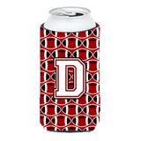 Letter D Football Cardinal And White Tall Boy Beverage Insulator Hugger Cj1082-Dtbc