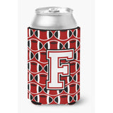 Caroline'S Treasures Cj1082-Fcc Letter F Football Cardinal And White Can Or Bottle Hugger, Multicolor