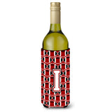 Letter I Football Cardinal And White Wine Bottle Beverage Insulator Hugger Cj1082-Iliterk