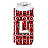 Letter L Football Cardinal And White Tall Boy Beverage Insulator Hugger Cj1082-Ltbc